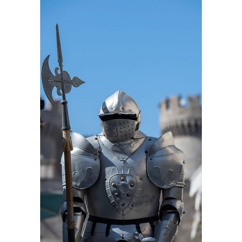 Greece-Rhodes Medieval Old Town (UNESCO) Suit of armor with Palace of the Grand Master